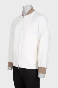 Men's white bomber jacket