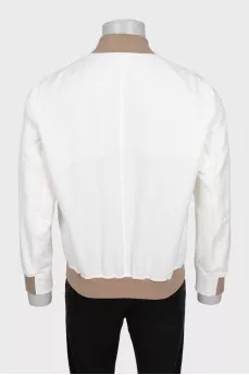 Men's white bomber jacket
