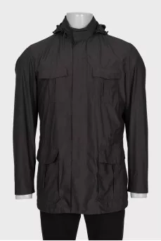 Men's brown jacket with patch pockets
