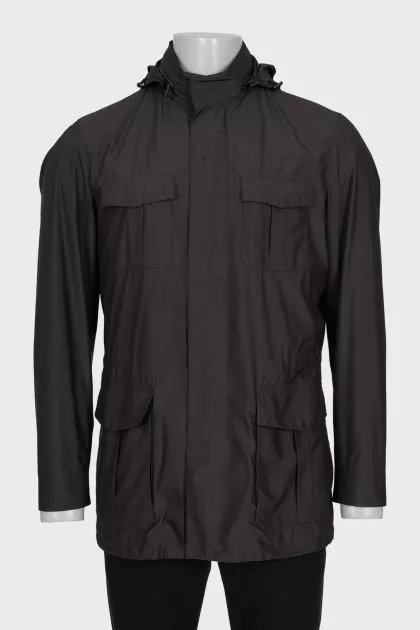 Men's brown jacket with patch pockets