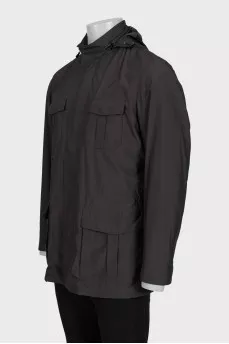 Men's brown jacket with patch pockets