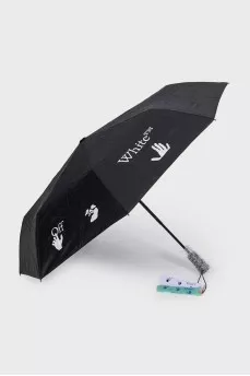 Black umbrella with tag
