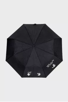 Black umbrella with tag