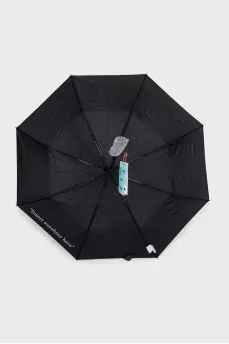 Black umbrella with tag