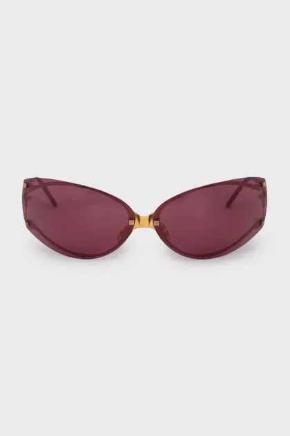 Burgundy sunglasses with gold frames