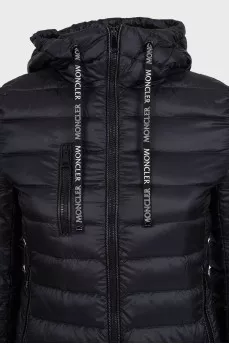 Black zip-up jacket with a hood