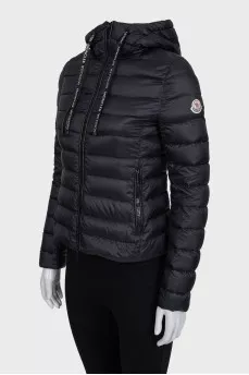 Black zip-up jacket with a hood
