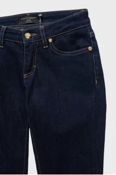 Dark blue low rise skinny jeans