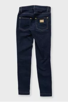 Dark blue low rise skinny jeans
