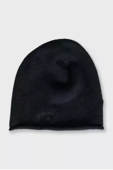 Black hat with embroidered logo