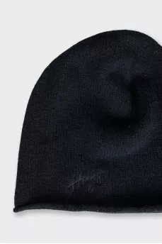 Black hat with embroidered logo