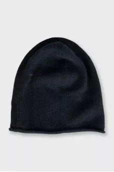 Black hat with embroidered logo