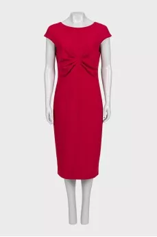 Red dress with draped waist