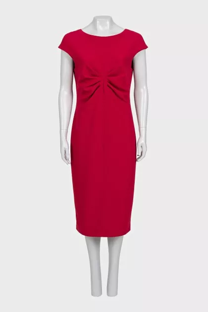 Red dress with draped waist