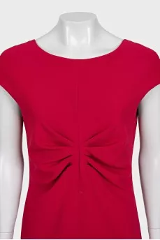 Red dress with draped waist
