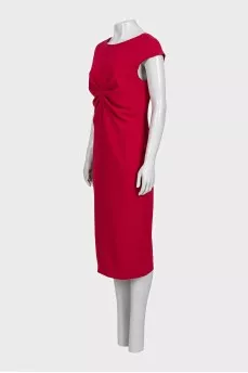 Red dress with draped waist