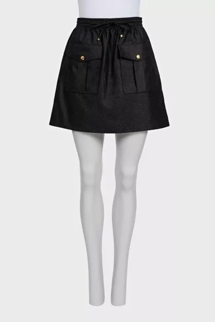Gray cashmere skirt