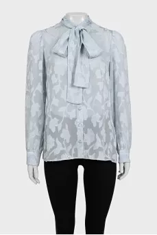 Silk blue printed blouse