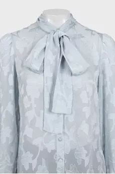 Silk blue printed blouse
