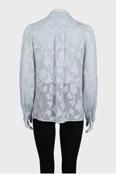 Silk blue printed blouse