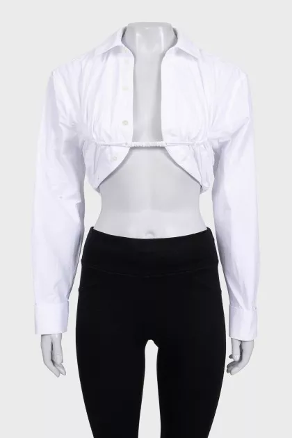 White long sleeve elasticated top