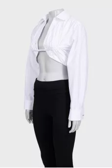 White long sleeve elasticated top