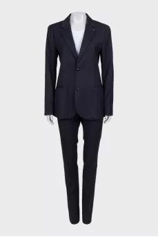 Black wool suit with tag