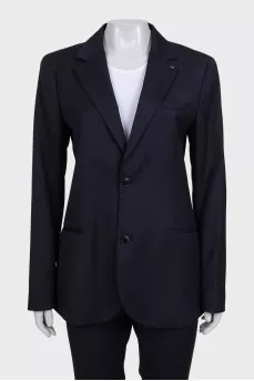 Black wool suit with tag