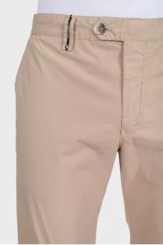 Men's beige high-waisted trousers