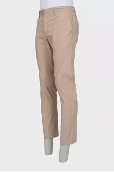 Men's beige high-waisted trousers