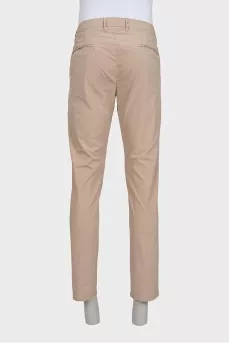 Men's beige high-waisted trousers