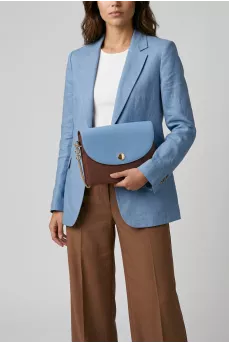 Two-tone leather clutch