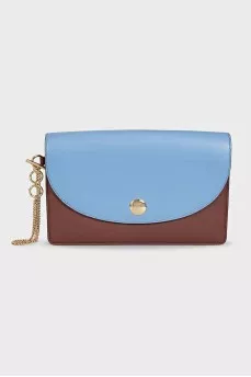 Two-tone leather clutch