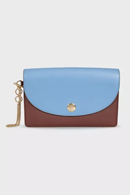 Two-tone leather clutch