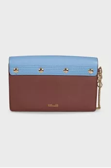 Two-tone leather clutch