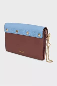 Two-tone leather clutch