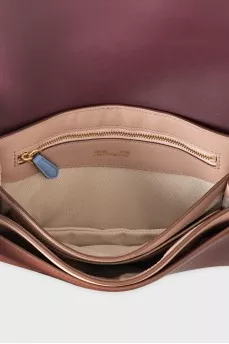 Two-tone leather clutch