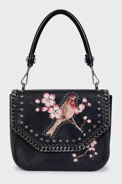 Black leather Falabella Box bag