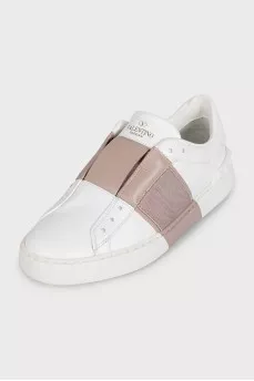 White leather Open sneakers