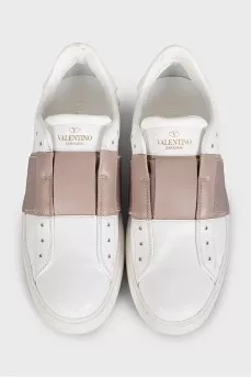 White leather Open sneakers