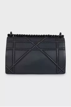 Black leather Diorama bag with decor