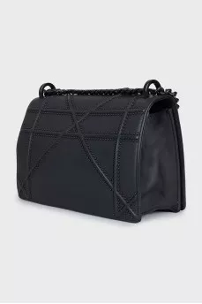 Black leather Diorama bag with decor