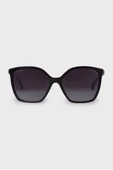 Black sunglasses with leather trim