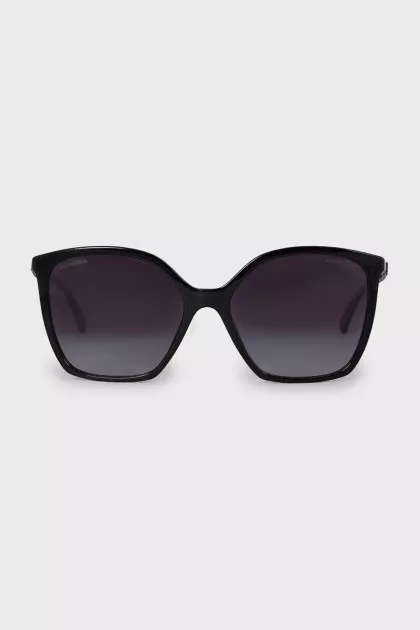 Black sunglasses with leather trim