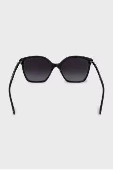 Black sunglasses with leather trim