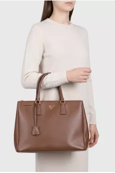 Galleria Brown Leather Tote