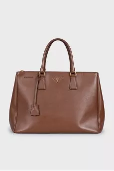 Galleria Brown Leather Tote