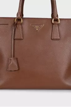 Galleria Brown Leather Tote