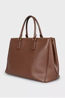 Galleria Brown Leather Tote