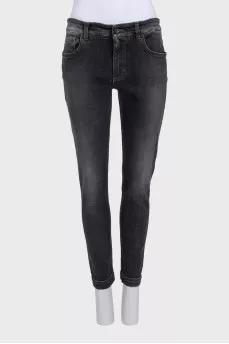 Black skinny fit jeans with pockets